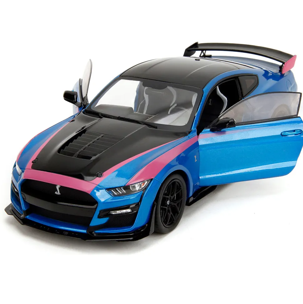2020 Ford Mustang Shelby G.T.500 - Pink Slips Metallic Blue 1:18 Scale Diecast Model Car by Pink Slips