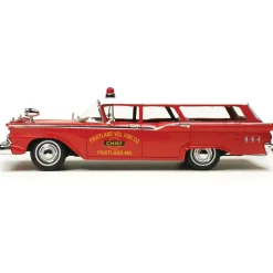 1959 Ford Station Wagon - Volunteer Fire Chief 1:43 Scale Cast Resin Model Car by Goldvarg Collection