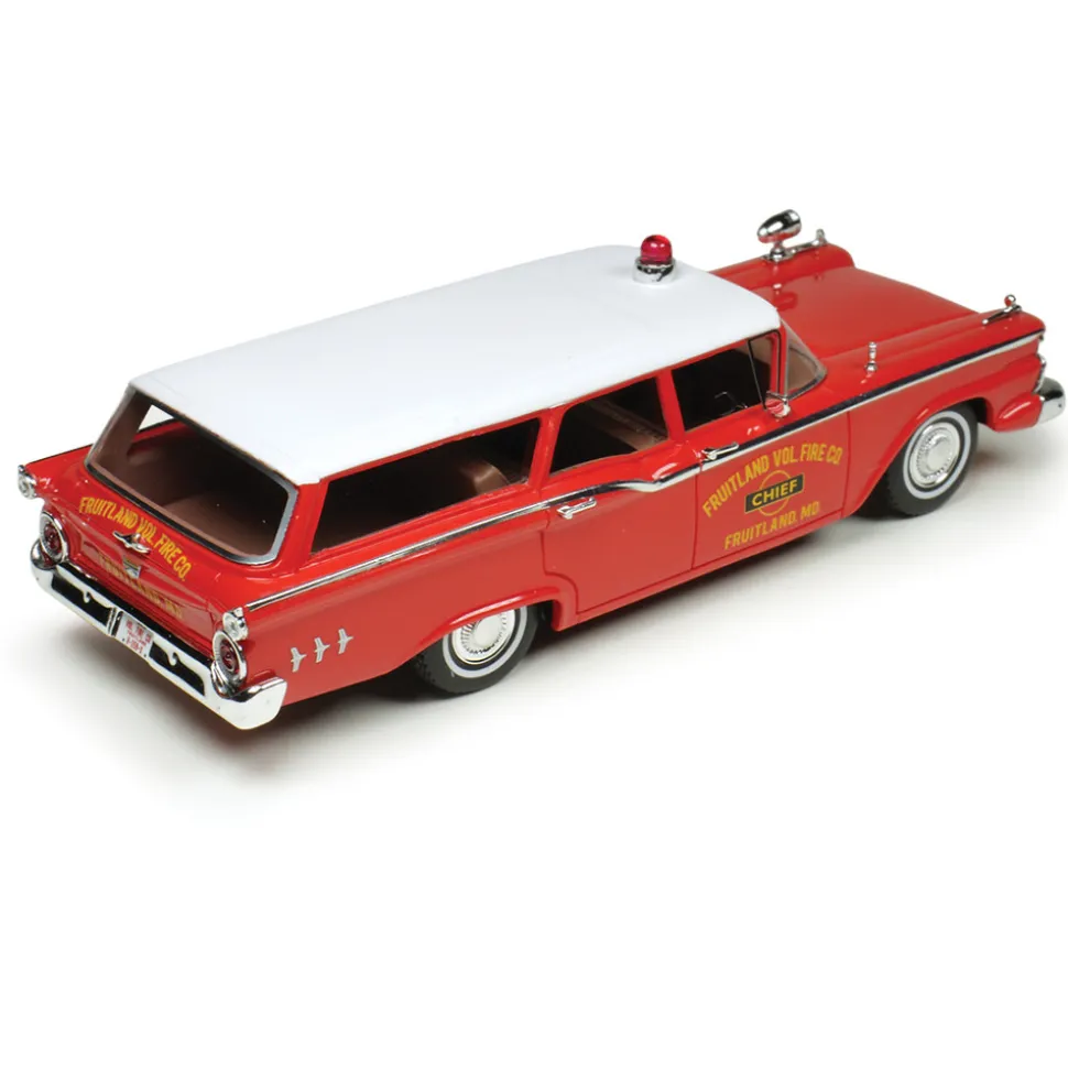 1959 Ford Station Wagon - Volunteer Fire Chief 1:43 Scale Cast Resin Model Car by Goldvarg Collection