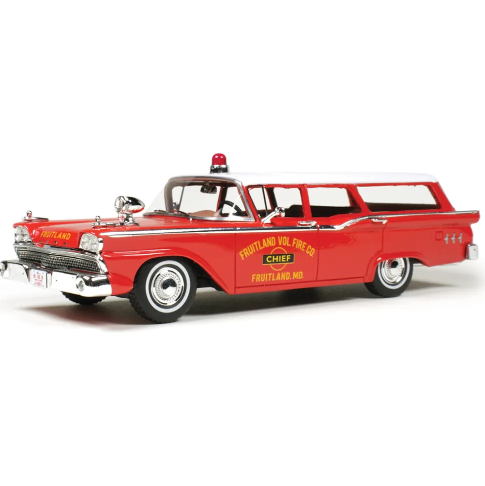 1959 Ford Station Wagon - Volunteer Fire Chief 1:43 Scale Cast Resin Model Car by Goldvarg Collection