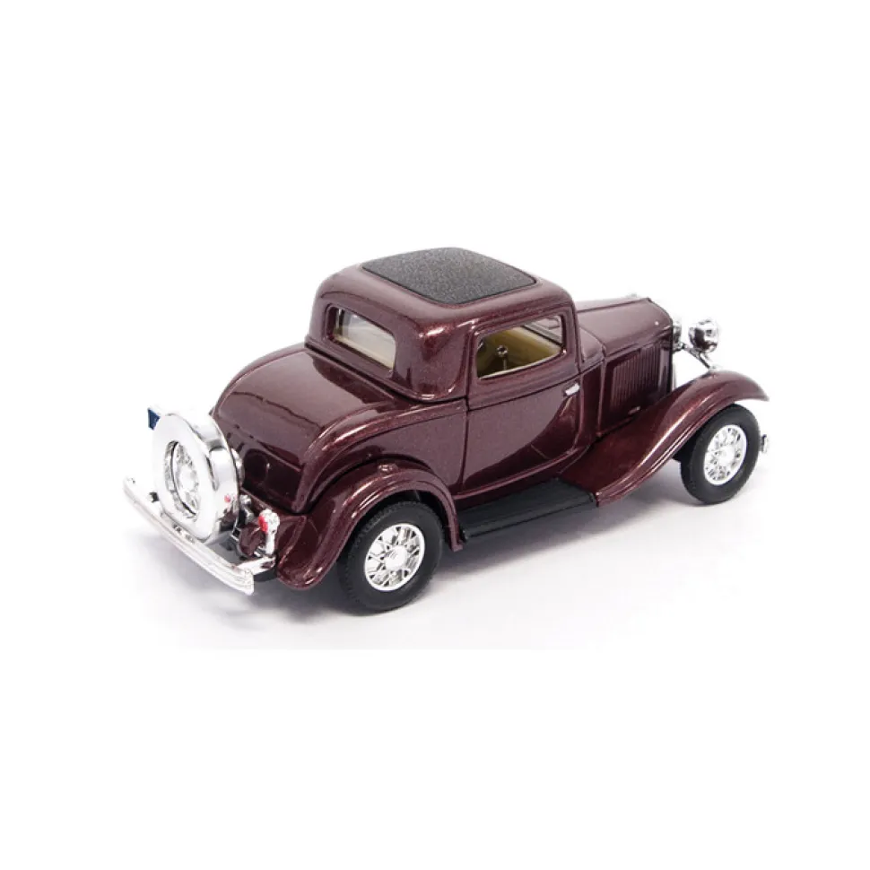 1932 Ford 3-Window Coupe - Burgundy 1:43 Scale Diecast Model by Road Signature