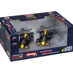 F1 Red Bull Double Action Verstappen & Perez Pull & Speed 1:43 Scale Plastic Model Car by Carrera