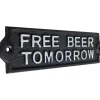 Free Beer Tomorrow Cast Iron Wall Sign Iron and Blossom (58028) by Iron and Blossom