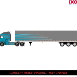 2002 Freightliner Argosy - Grey and Blue with modern trailer 1:64 Scale Diecast Model Truck by IXO Models