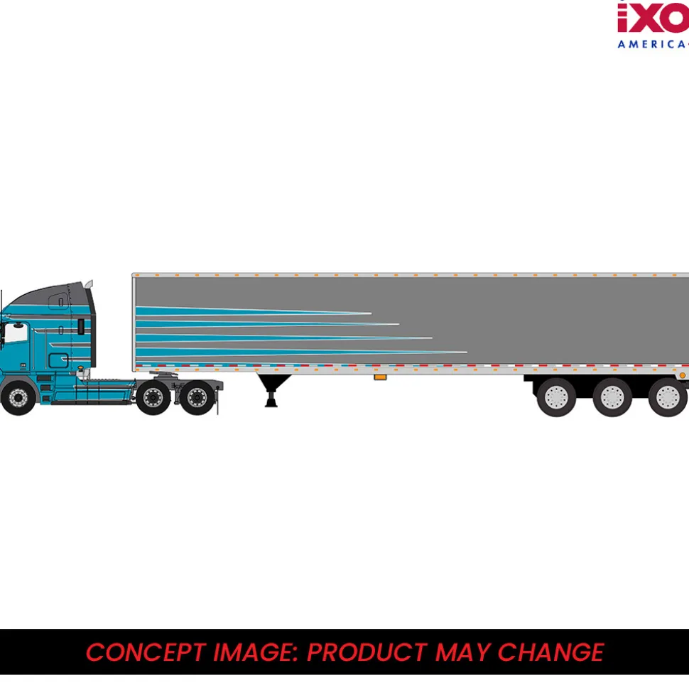 2002 Freightliner Argosy - Grey and Blue with modern trailer 1:64 Scale Diecast Model Truck by IXO Models