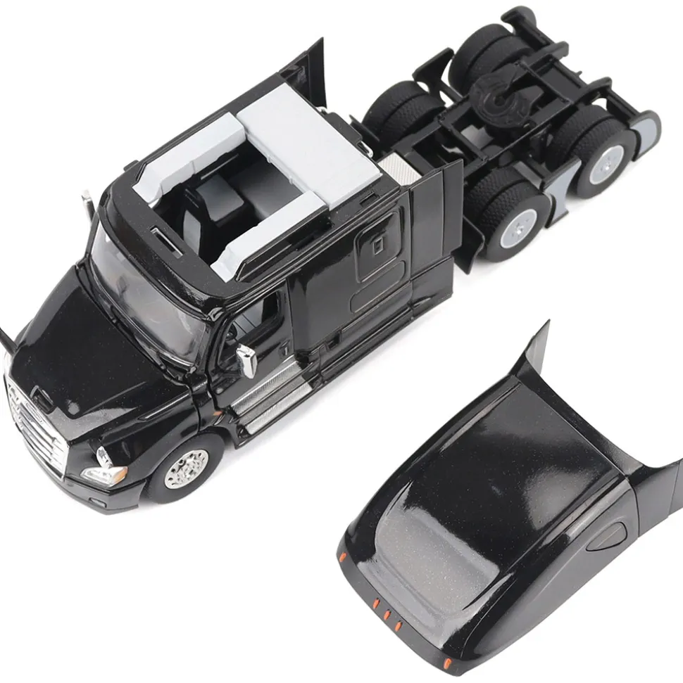 Freightliner Cascadia SBFA Tandem with 72" Sleeper - Black 1:50 Scale Diecast Model Truck by Diecast Masters