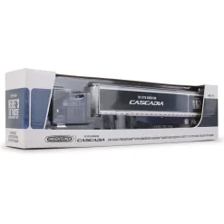 Freightliner® Fifth Gen Cascadia Raised Roof Sleeper & 53' Utility Trailer w/Skirts 1:64 Scale Diecast Model Truck by Diecast Promotions