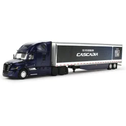 Freightliner® Fifth Gen Cascadia Raised Roof Sleeper & 53' Utility Trailer w/Skirts 1:64 Scale Diecast Model Truck by Diecast Promotions