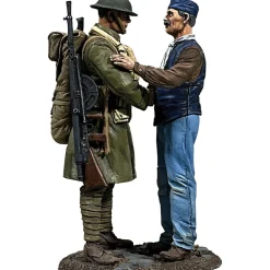 Frenchmen Greeting U.S. Doughboy 1/30 Figure Set - 1918 William Britain (23128) 1:30 Scale Metal by William Britain