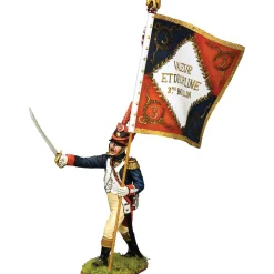 French Officer w/Battalion Flag 1/30 Figure K&C(NA514) 1:30 scale Metal by King and Country