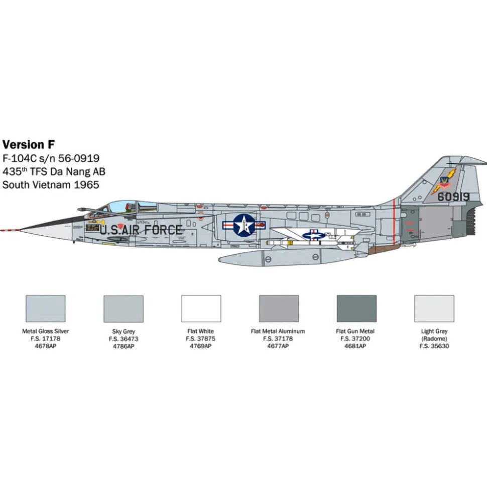 F-104 Starfighter A/C 1/32 Kit 1:32 Scale Plastic Model Kit by Italeri