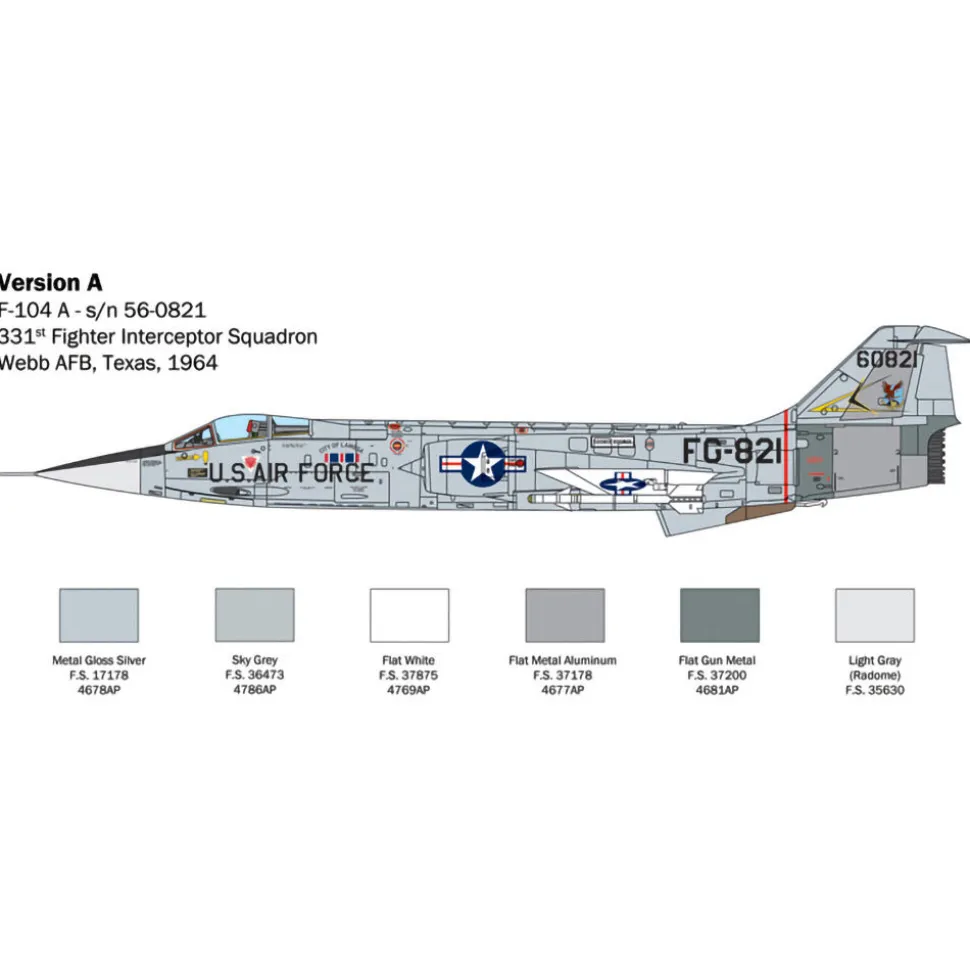 F-104 Starfighter A/C 1/32 Kit 1:32 Scale Plastic Model Kit by Italeri