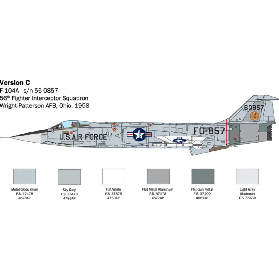 F-104 Starfighter A/C 1/32 Kit 1:32 Scale Plastic Model Kit by Italeri