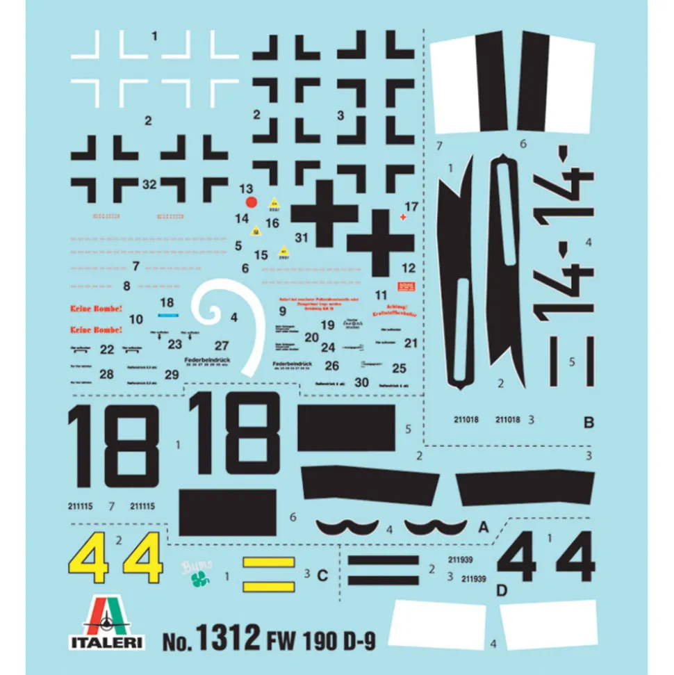 FW 190 D-9 1/72 Kit 1:72 Scale Plastic Model Kit by Italeri