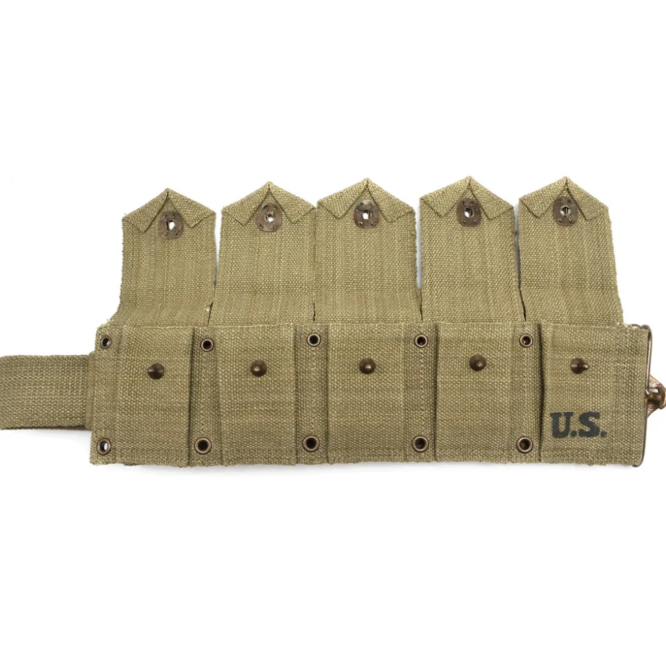 GARAND M1923 CARTRIDGE BELT MARKED JT&L® 1943 LIGHT OD World War Supply (652) by World War Supply