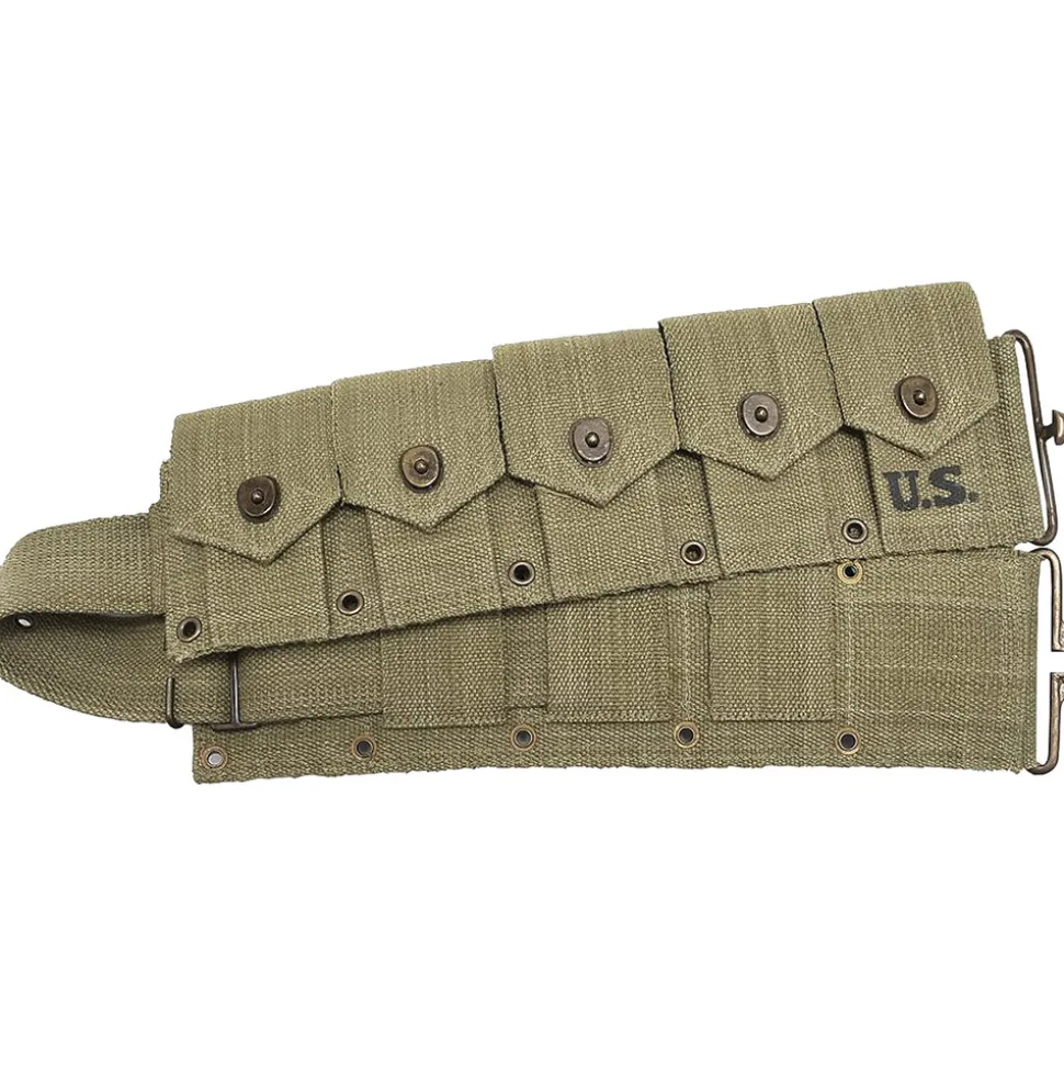 GARAND M1923 CARTRIDGE BELT MARKED JT&L® 1943 LIGHT OD World War Supply (652) by World War Supply