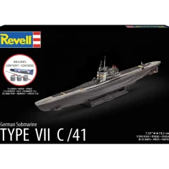 German Submarine Type VII C/41 Complete Model Kit 1:350 Scale Plastic Model Kit by Revell