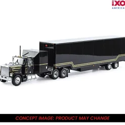 1980 GMC General With Black And Gold Trailer 1:64 Scale by IXO Models