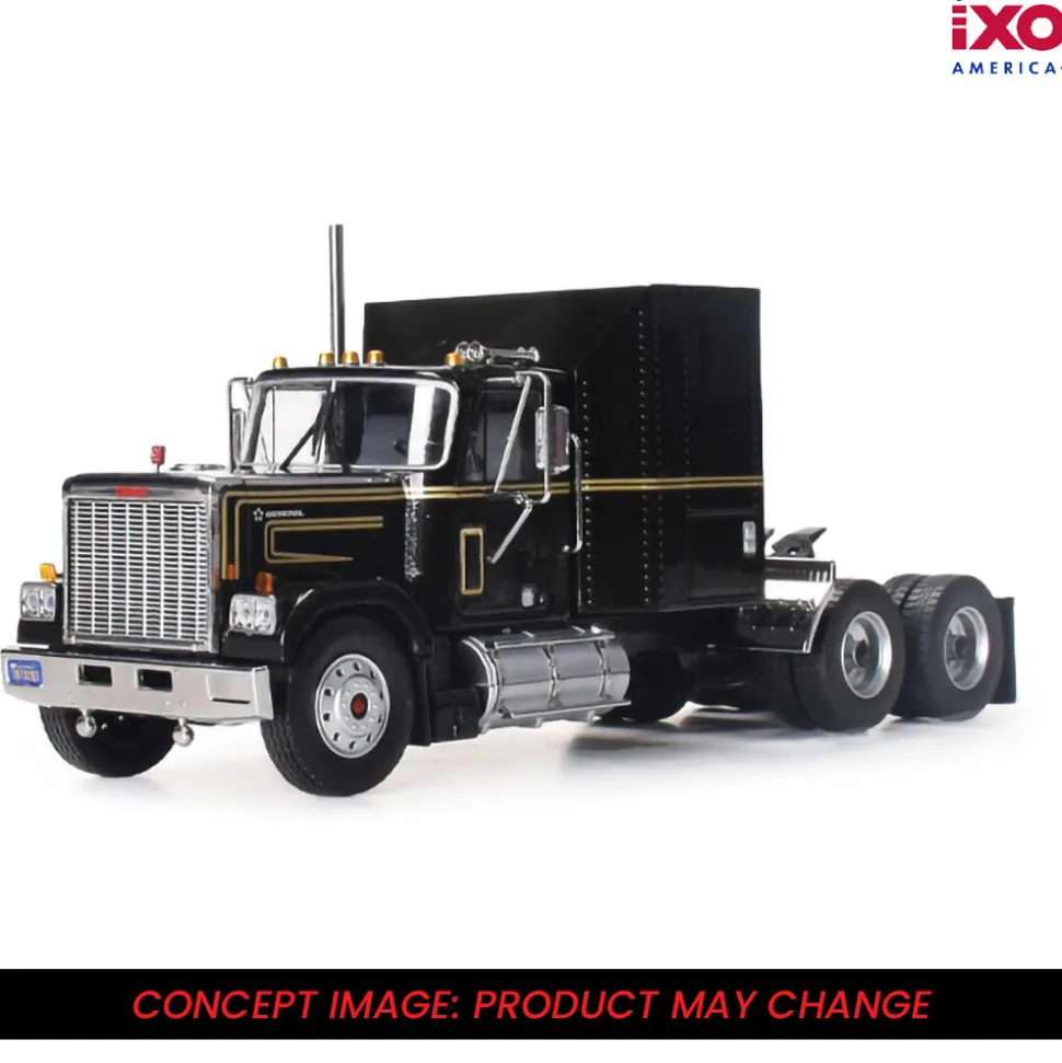 1980 GMC General With Black And Gold Trailer 1:64 Scale by IXO Models