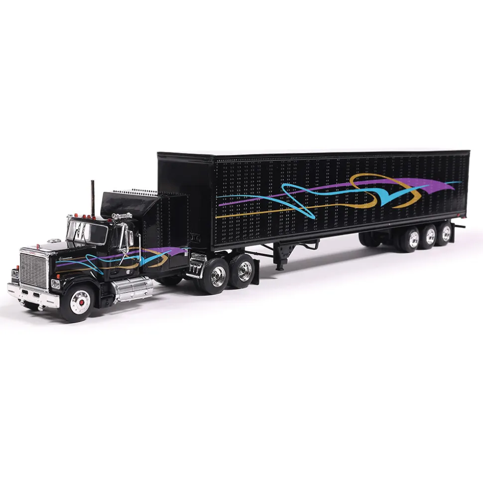 1980 GMC General With Black Trailer 1:64 Scale Diecast Model Truck by IXO Models
