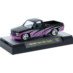 1989 GMC Sierra 1500 - Custom Black 1:64 Scale Diecast Model Truck by M2 Machines