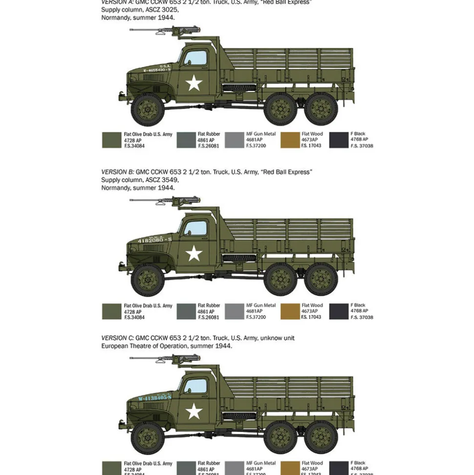 GMC 2 1/2 Ton, 6X6 Truck 1/35 Kit 1:35 Scale Plastic Model Kit by Italeri