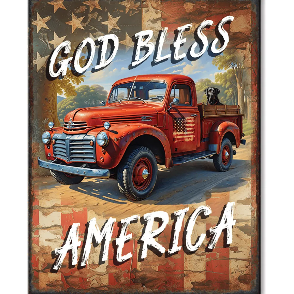 God Bless America Truck Sign by Desperate Enterprises