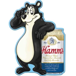 Hamm's Beer with Bear Cutout Metal Sign Metal by Desperate Enterprises