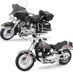 Harley-Davidson Duo 1977 FXS Low Rider + 1978 Electra Glide 1:18 Scale Diecast Model Motorcycle by Maisto