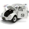 Herbie the Love Bug VW Beetle w/Tire Rack 1:24 Scale Diecast Model Car by Jada Toys