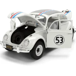 Herbie the Love Bug VW Beetle w/Tire Rack 1:24 Scale Diecast Model Car by Jada Toys