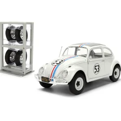 Herbie the Love Bug VW Beetle w/Tire Rack 1:24 Scale Diecast Model Car by Jada Toys