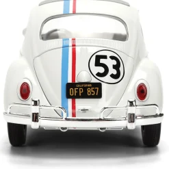 Herbie the Love Bug VW Beetle w/Tire Rack 1:24 Scale Diecast Model Car by Jada Toys