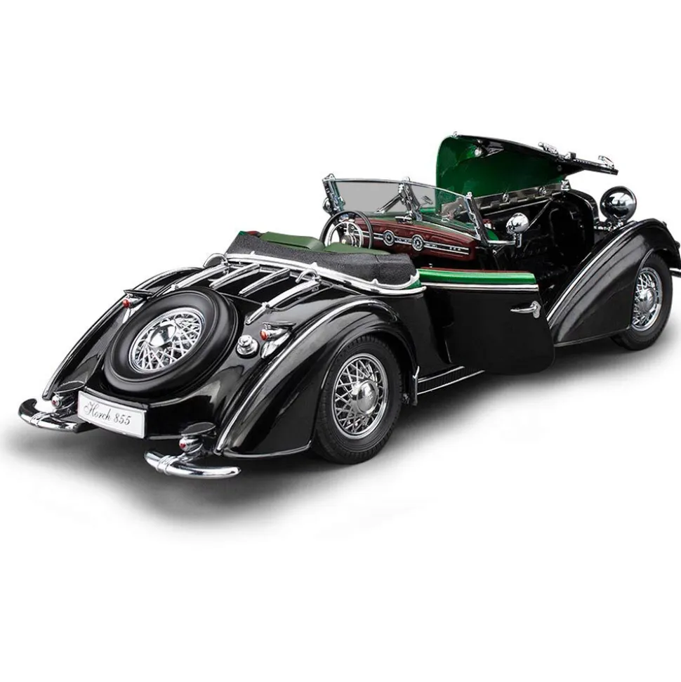 1939 Horch 855 Roadster - Black/Dark Green 1:18 Scale Diecast Model Car by Sunstar