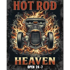 Hot Rod Heaven Metal Sign Metal Sign by Desperate Enterprises