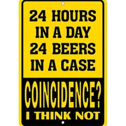 24 Hours, 24 Beers Metal Sign SPSBR Embossed Aluminum by Signs 4 Fun