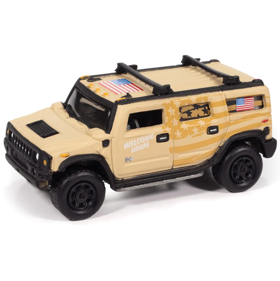 2004 Hummer H2 Wagon Welcome Home Parade Vehicle - Sand 1:64 Scale Diecast Model Truck by Johnny Lightning