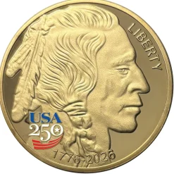 INDIAN BUFFALO GOLDEN TRIBUTE 1 OZ COIN -250TH ANNIVERSARY Merrick Mint (BUFF_250TH_GLD_TRIB) by Merrick Mint