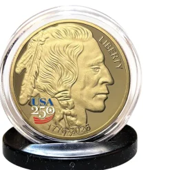 INDIAN BUFFALO GOLDEN TRIBUTE 1 OZ COIN -250TH ANNIVERSARY Merrick Mint (BUFF_250TH_GLD_TRIB) by Merrick Mint
