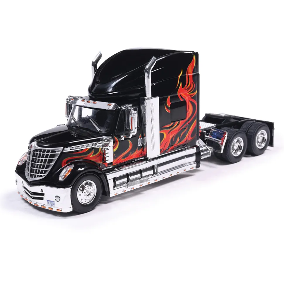 2010 International Lonestar - Black with flames 1:43 Scale Diecast Model Truck by IXO Models