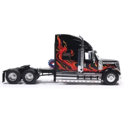 2010 International Lonestar - Black with flames 1:43 Scale Diecast Model Truck by IXO Models