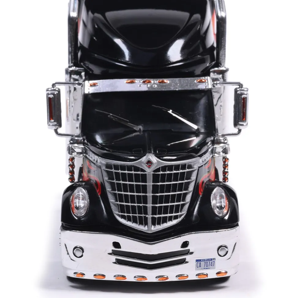2010 International Lonestar - Black with flames 1:43 Scale Diecast Model Truck by IXO Models