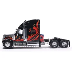 2010 International Lonestar - Black with flames 1:43 Scale Diecast Model Truck by IXO Models