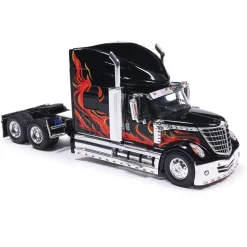 2010 International Lonestar - Black with flames 1:43 Scale Diecast Model Truck by IXO Models