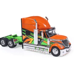 2010 International Lonestar - Orange and Green 1:64 Scale Diecast Model Truck by IXO Models