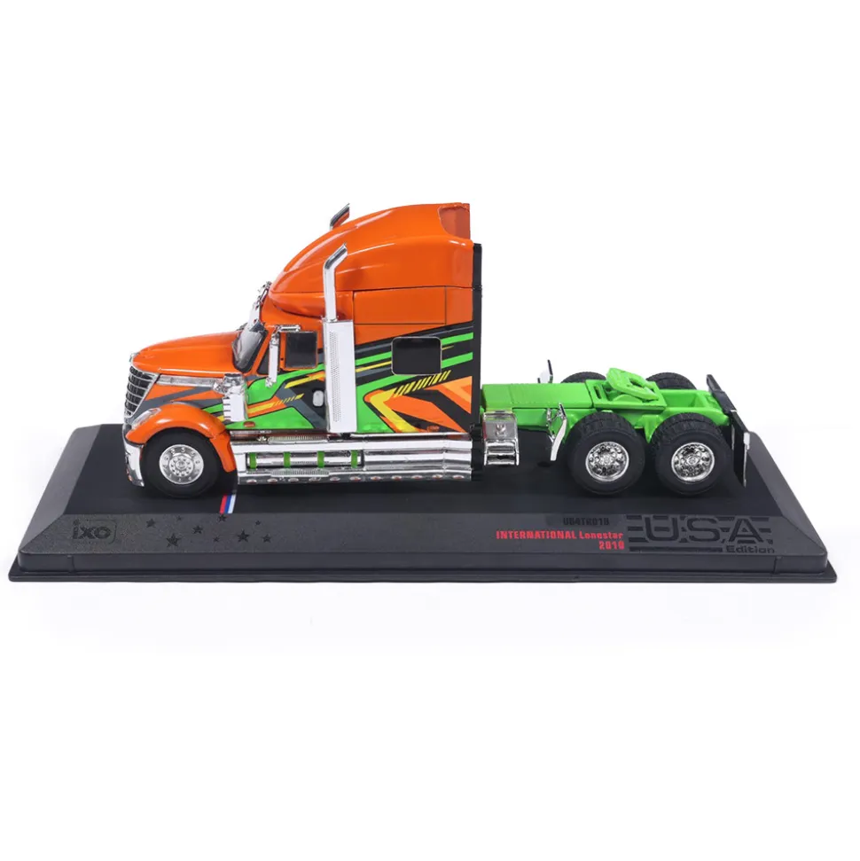 2010 International Lonestar - Orange and Green 1:64 Scale Diecast Model Truck by IXO Models