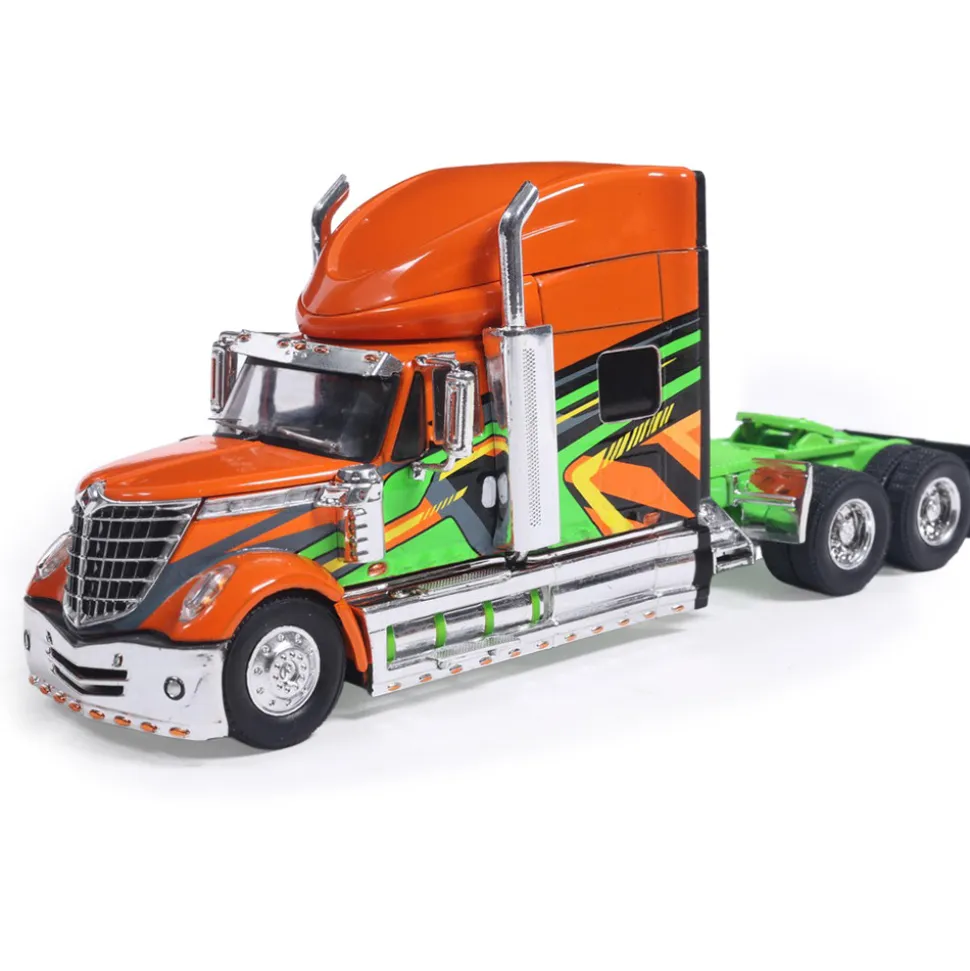 2010 International Lonestar - Orange and Green 1:64 Scale Diecast Model Truck by IXO Models