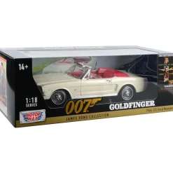 James Bond - 1964 1/2 Ford Goldfinger Mustang - White 1:18 Scale Diecast Model Car by Motormax