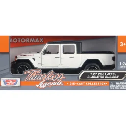 Jeep Gladiator Rubicon - Soft Top - White 1:27 Scale Diecast Model Truck by Motormax