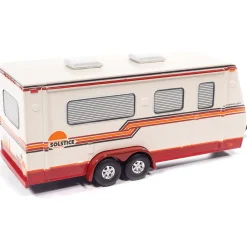 1981 Jeep Wagoneer w/Camper Trailer - Red 1:64 Scale Diecast Model Car by Johnny Lightning